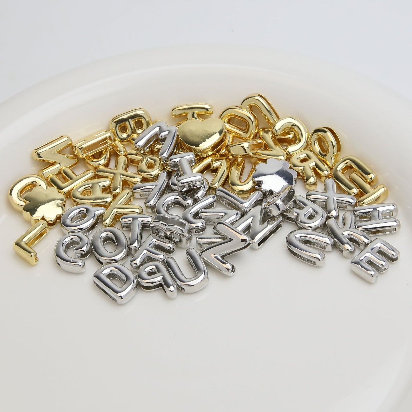 Golden Chubby Balloon Bubble Glossy Letter Bracelets