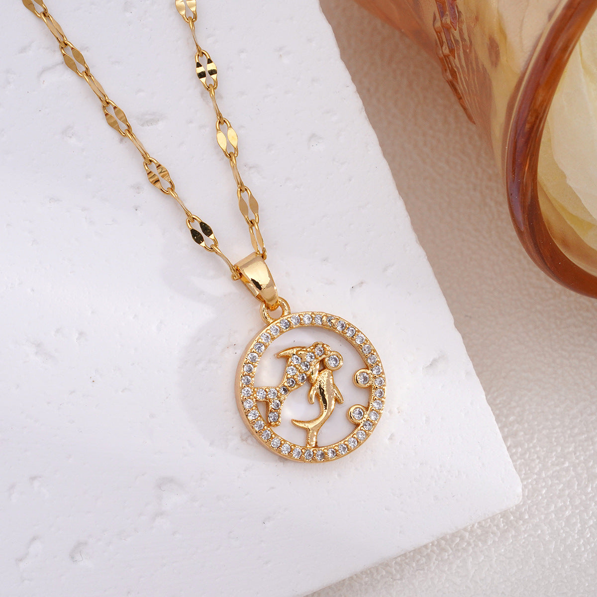 Women's Fashion Twee Constellations Design High-grade Real Gold Necklaces
