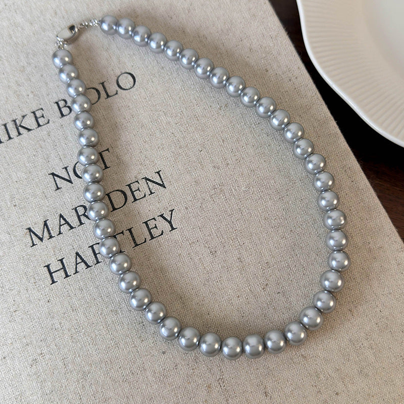 Women's Korean Style Sier Love Pearl Light Luxury Necklaces