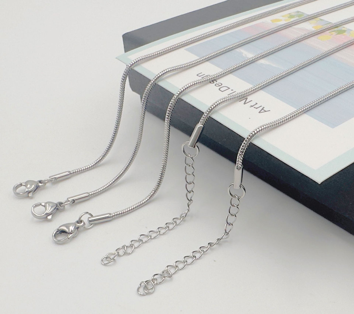 Women's & Men's Steel Snake Chain Bones Titanium Simple Necklaces