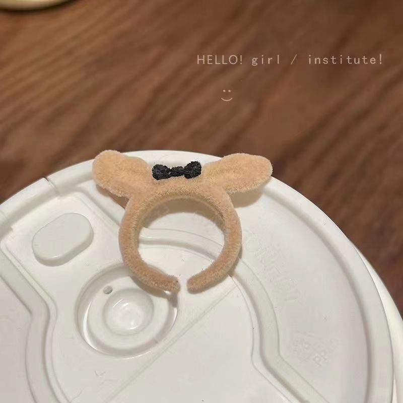 Flocking Bear Open Female Cartoon Index Finger Rings