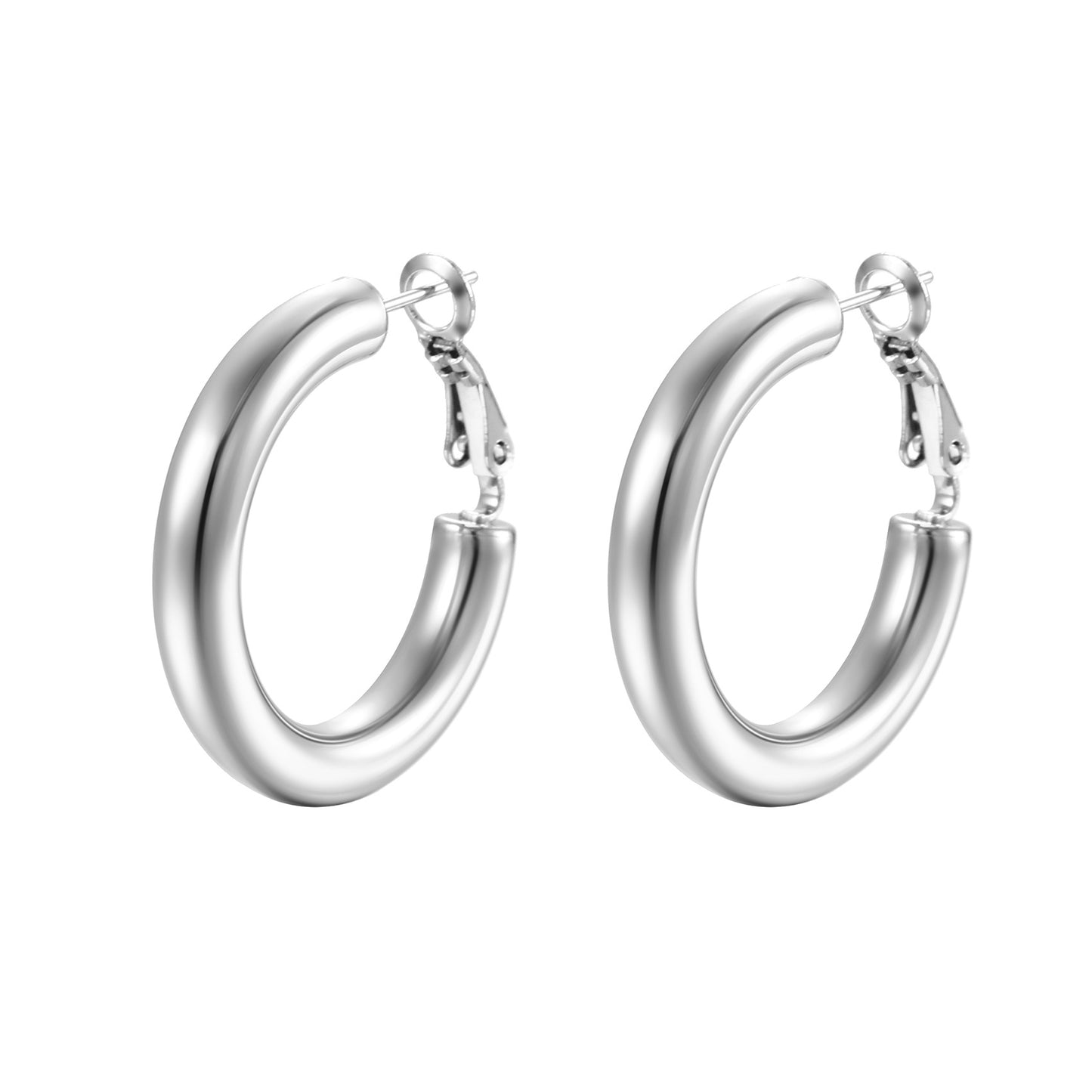 Women's Steel Hollow Round Gold Simple Style Fashion Earrings