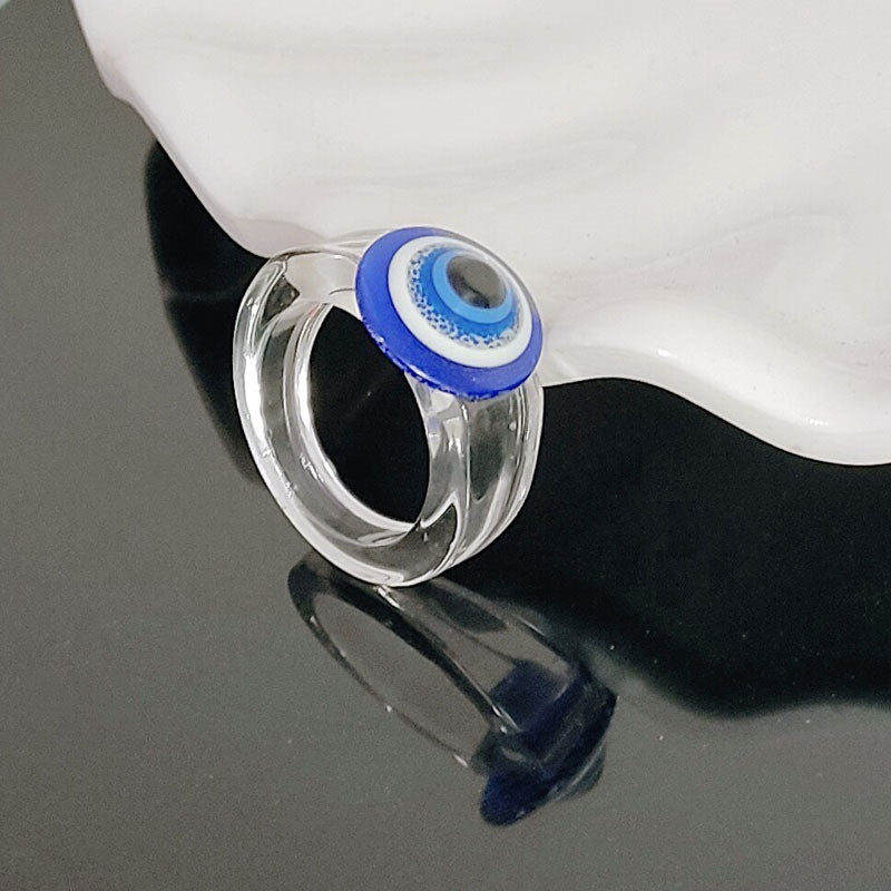 Devil's Eye Blue Eyes Acrylic Vintage Rings