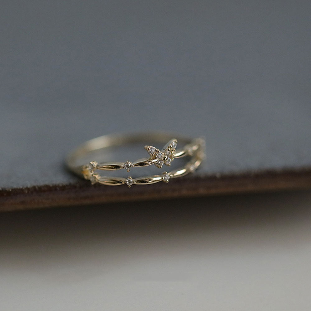 Gold Plated Special Interest Light Luxury Rings