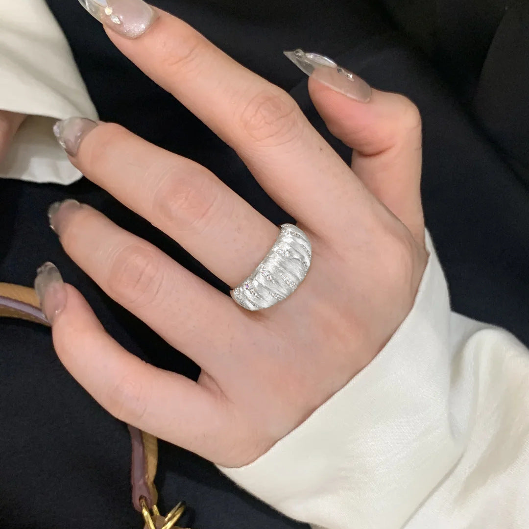 Women's Pumpkin French Retro High-grade Handmade Brushed Rings