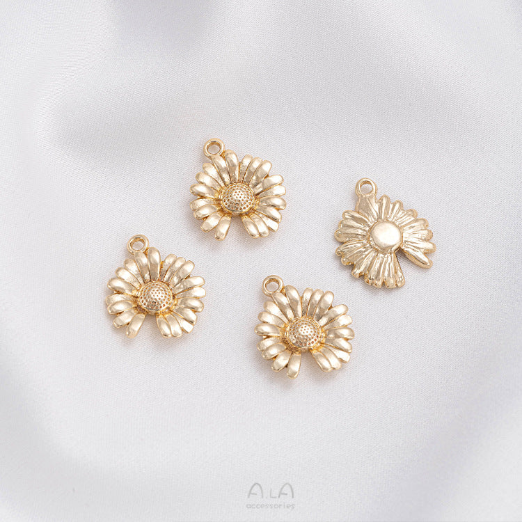 Gold-plated Color Retention Drop Oil Little Daisy Pendants