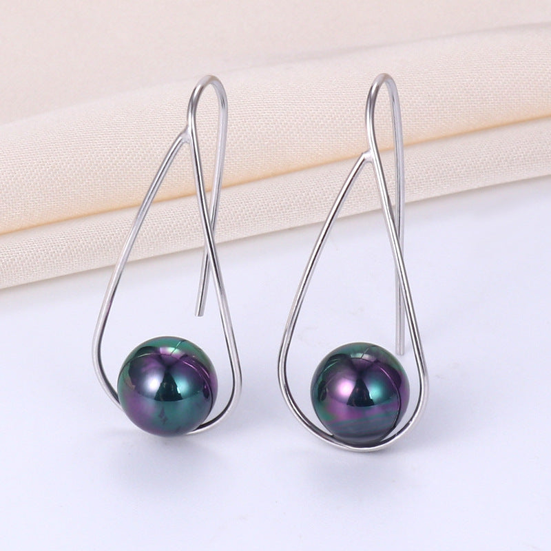 Exaggerated Personalized Shell Pearls Light Luxury Earrings