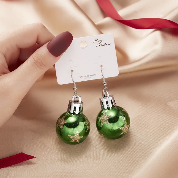 Resin Star Light Ball Ear Hook Earrings
