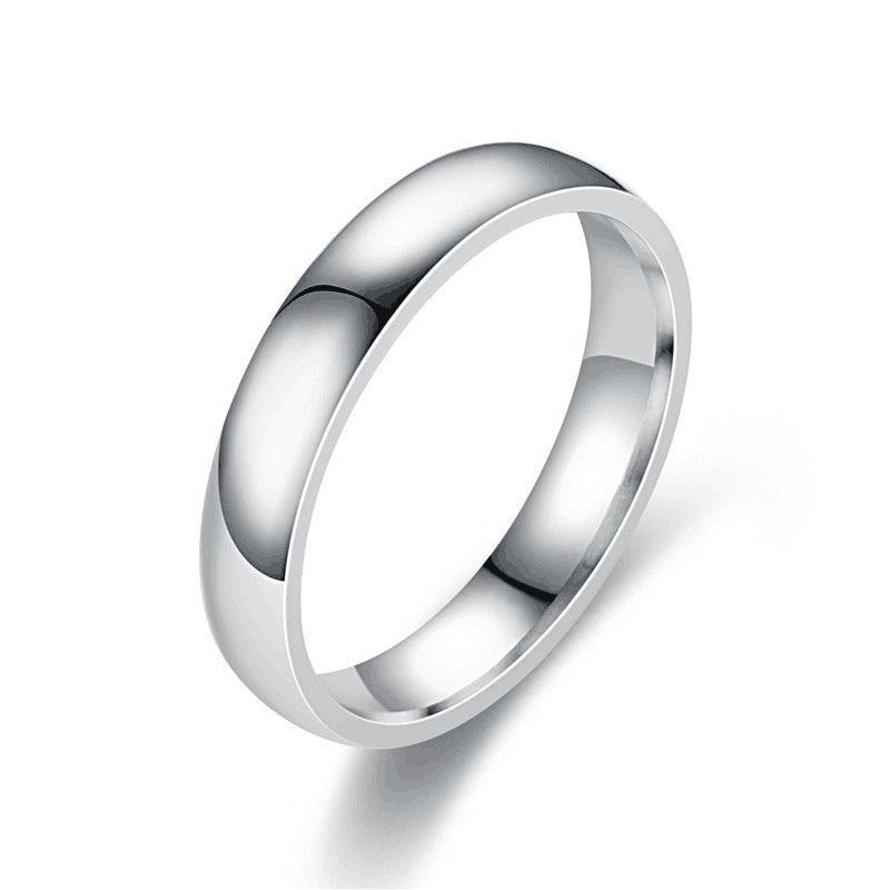Steel Female Simple Korean Glossy Couple Rings
