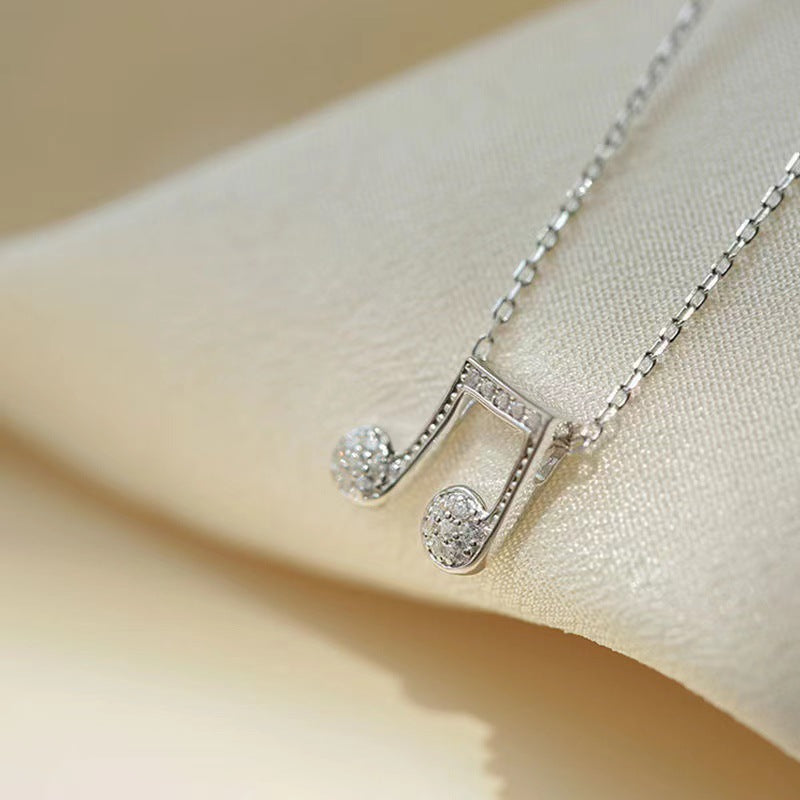 Women's Musical Note Design Simple Clavicle Chain Necklace