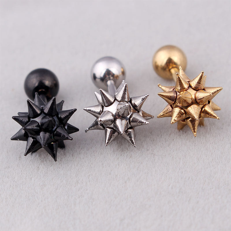 Fashion Rivet Sharp Cone Titanium Steel Personality Punk Rings