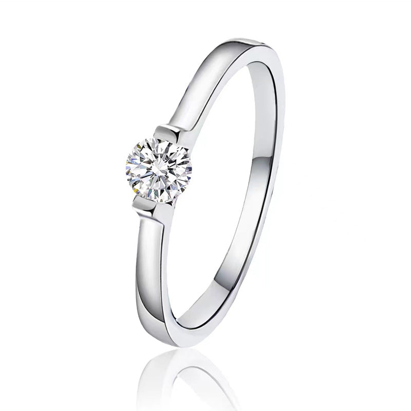 Women's Small Diamond Zircon Simple Wedding Elegant Rose Rings