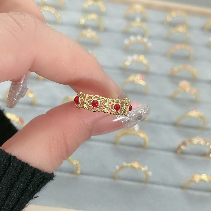 Flower Fashion Personalized Opening Adjustable Index Finger Rings