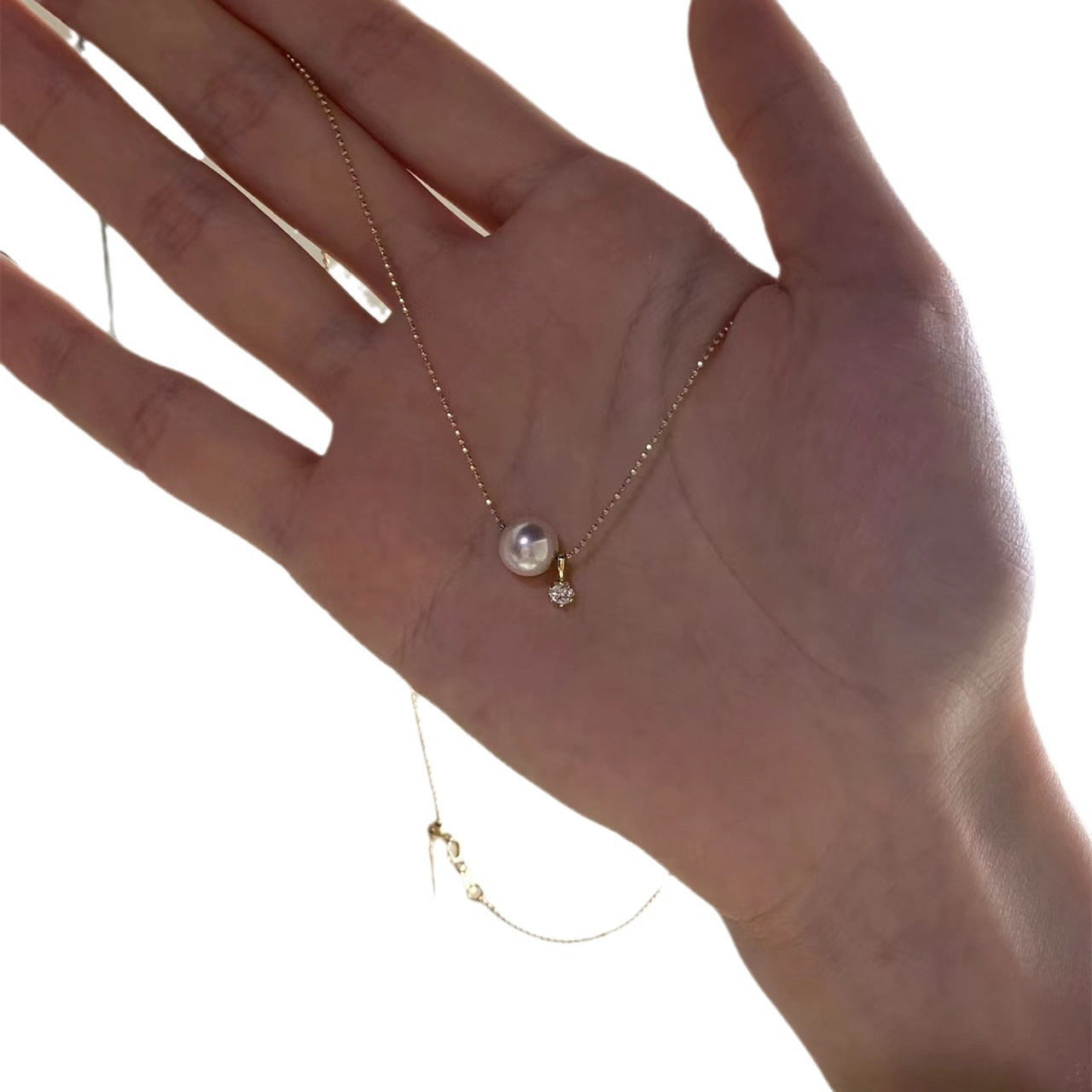 Single Pearl Zircon Female Summer Light Luxury Minority Necklaces