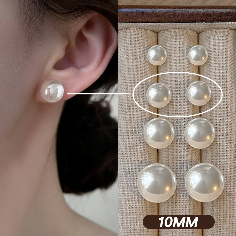 Women's Flat Round Steamed Bread Pearl High-grade Earrings