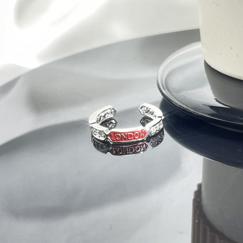 Glazed Open Female Letter Niche Bag Rings