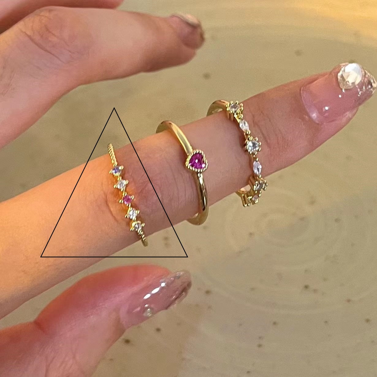 Sier Niche Gentle Natural Colored Gems Female Rings