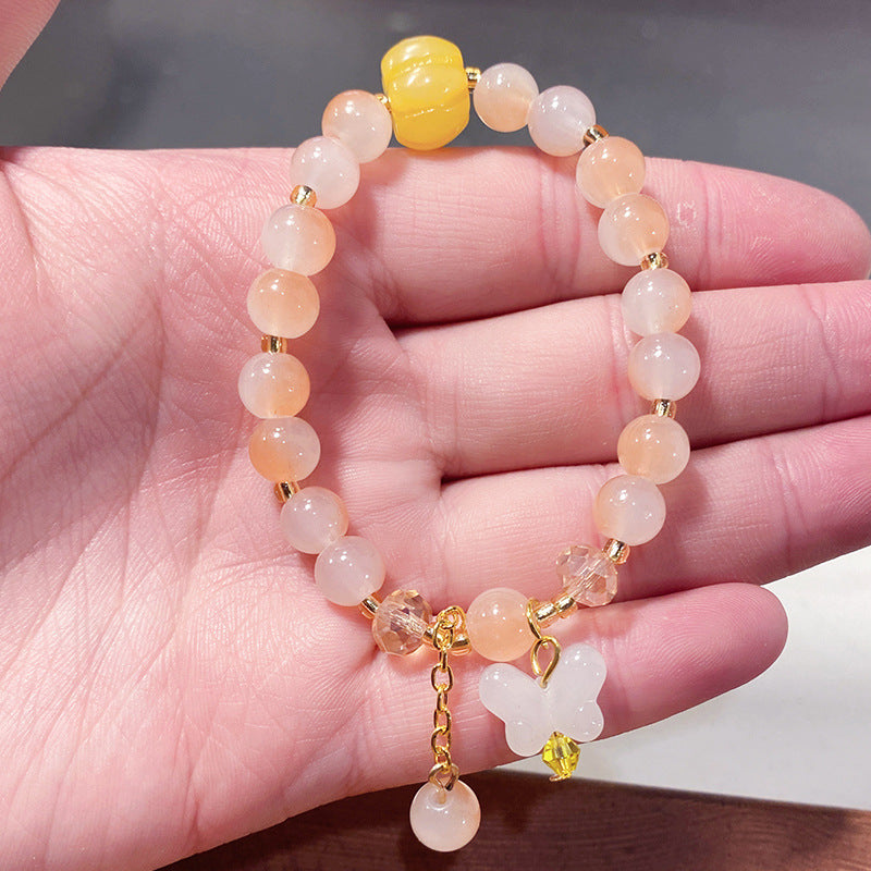 Children's Butterfly String Beads Cute Glaze Niche Bracelets