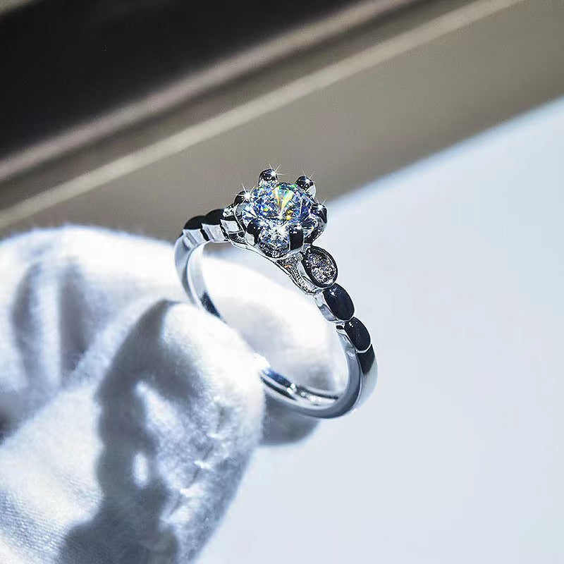 Live Broadcast Sier Moissanite Female Karat Rings