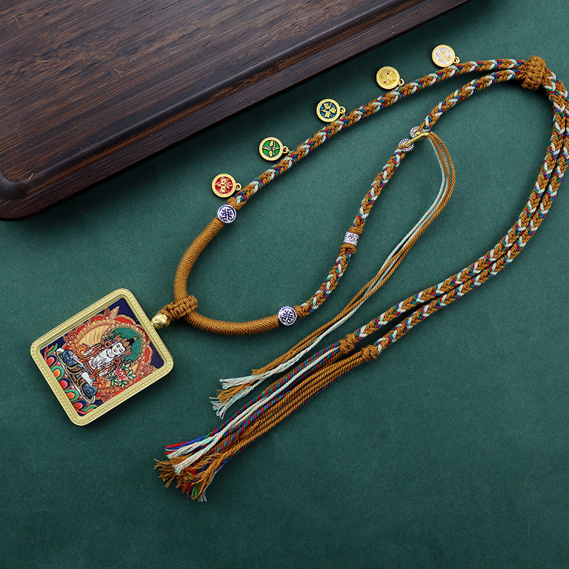 Hand Painted Golden Outline Eight Patron Necklaces