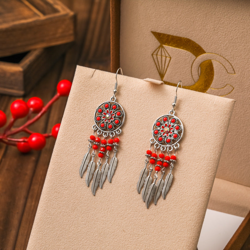 Personalized Pattern Enamel Retro Fashion Crystal Earrings