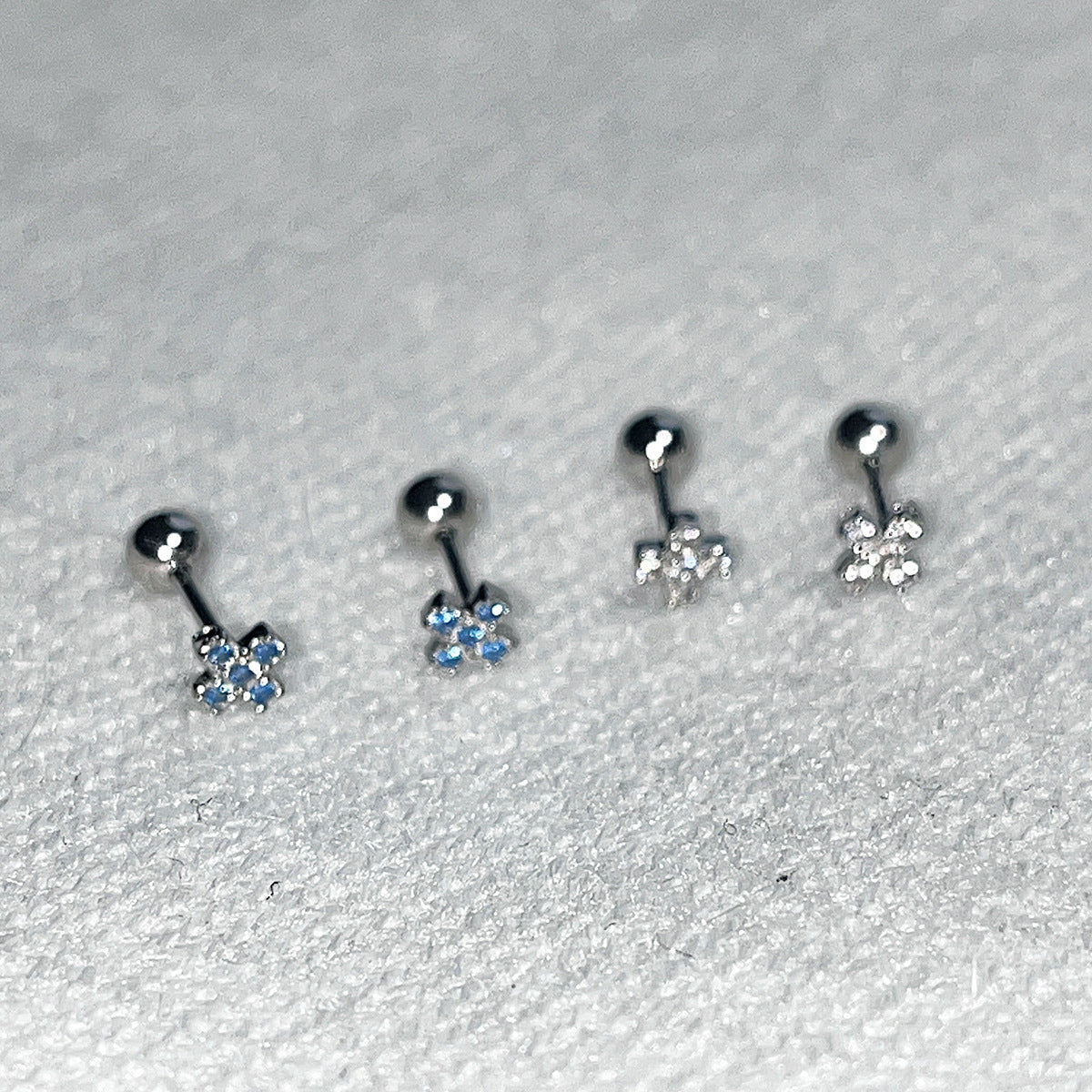 Knock Mini Cross Ear Bone Niche Diamond Earrings