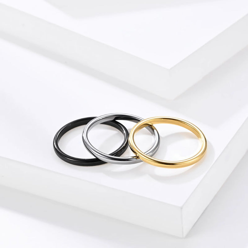 Women's Stainless Steel Simple Couple Fashion Rings