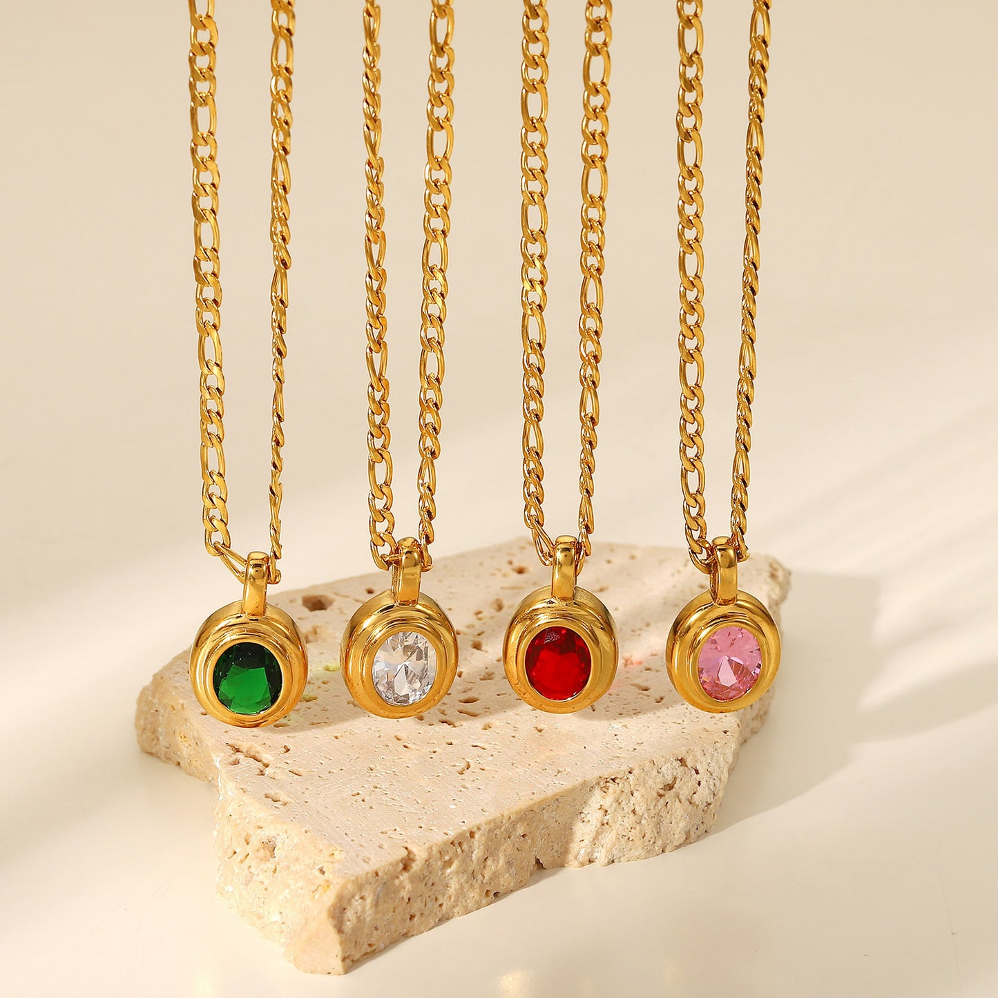 Women's Steel Vintage Natural Stone Neck Accessories Necklaces