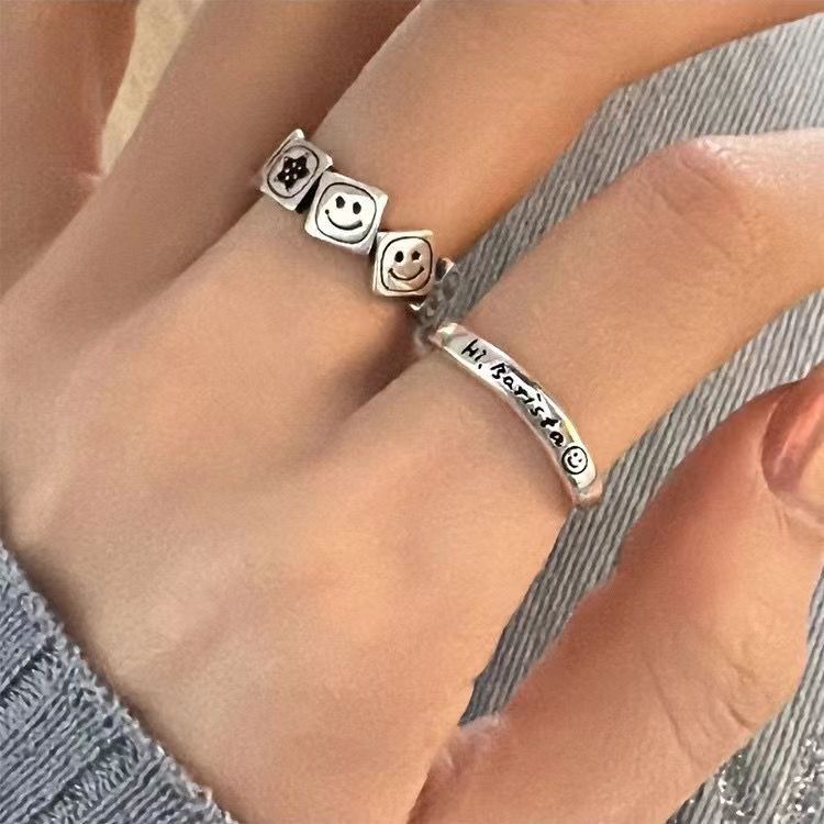 Design Fashion Personality Letters Switchable Index Rings