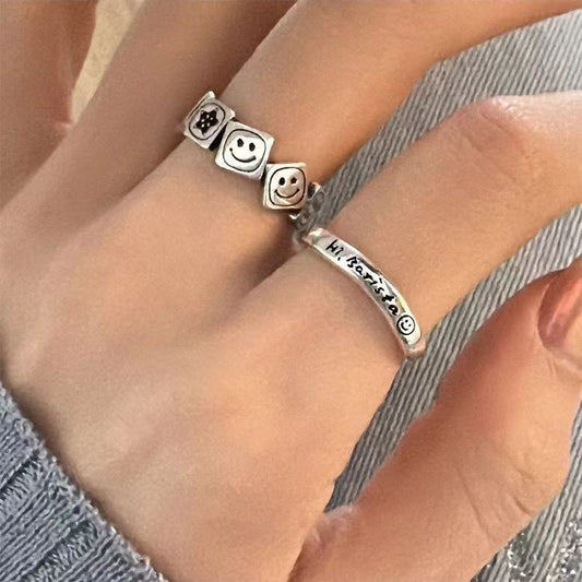 Design Fashion Personality Letters Switchable Index Rings