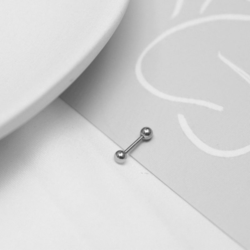 Women's Double Ball Ear Bone Frosty Style Elegant Titanium Earrings