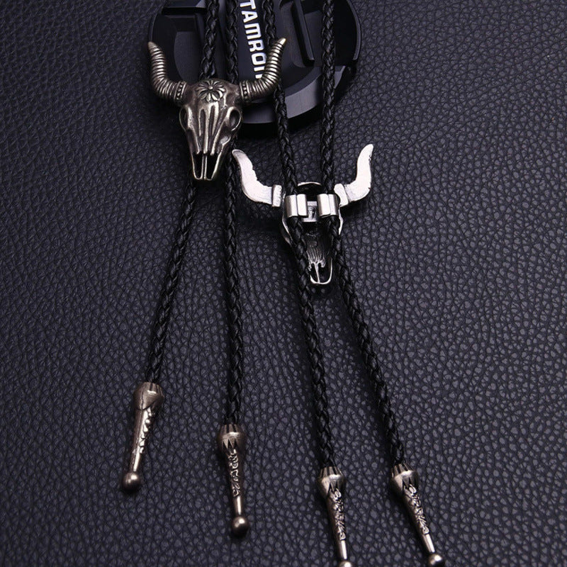 Denim Long Sweater Chain Leather Adjustable Necklaces
