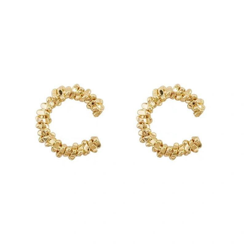 Cut Super Flash Pinion Ear Clip Earrings