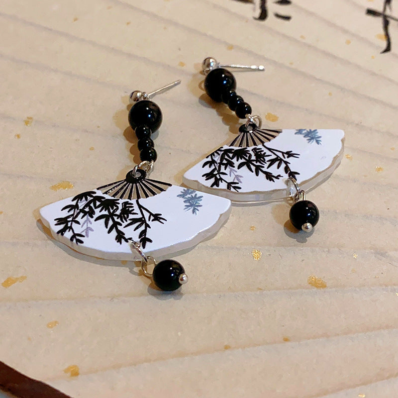 Women's Chinese Style Series Fan Han Clothing Earrings