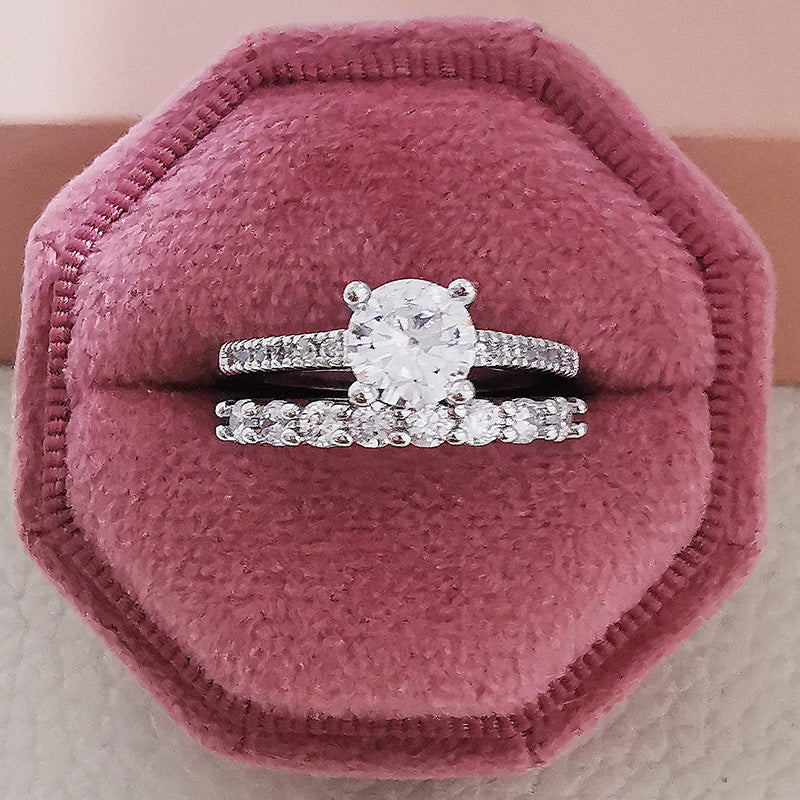 Women's Luxury Round Geometric Combined Design Advanced Rings