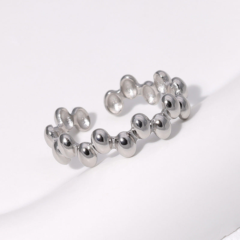 Irregular Geometric Titanium Steel Female Open Rings