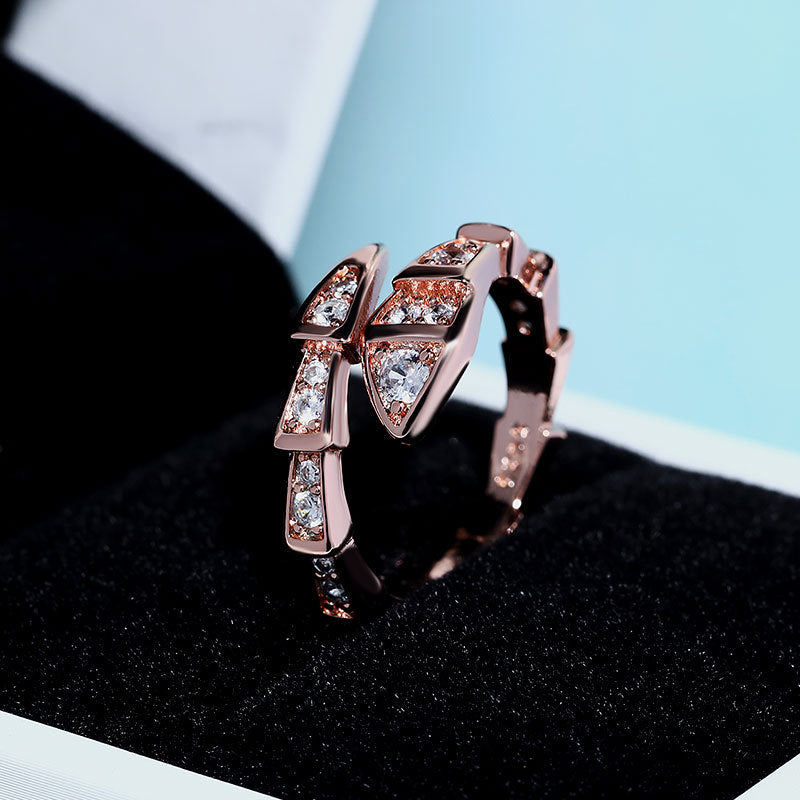 Style Imitation Sier Snake Bone Full Open Rings