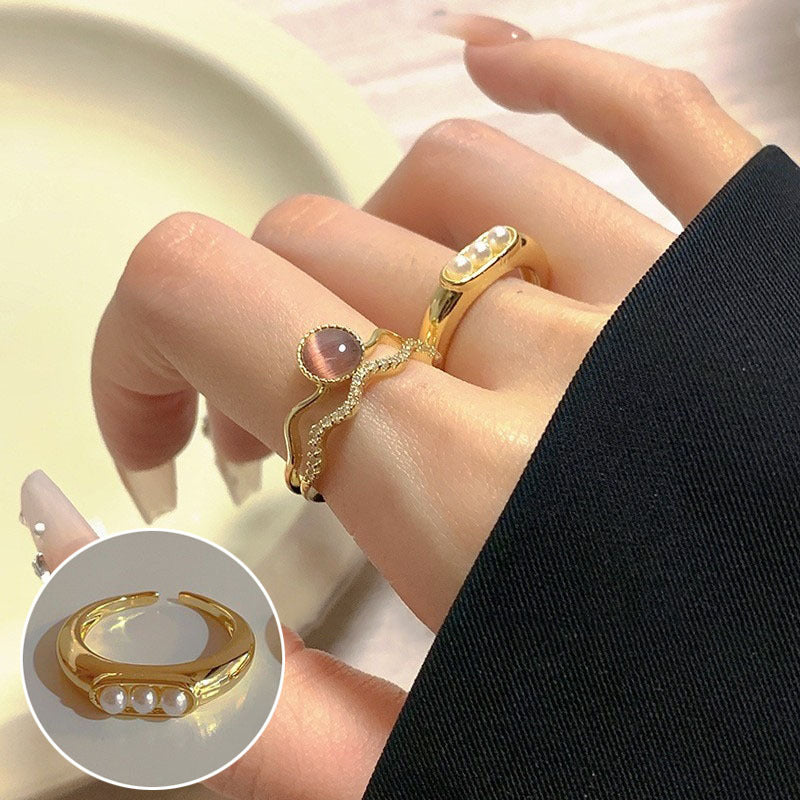 Women's Shaped Retro Stylish Water Drop Texture Rings