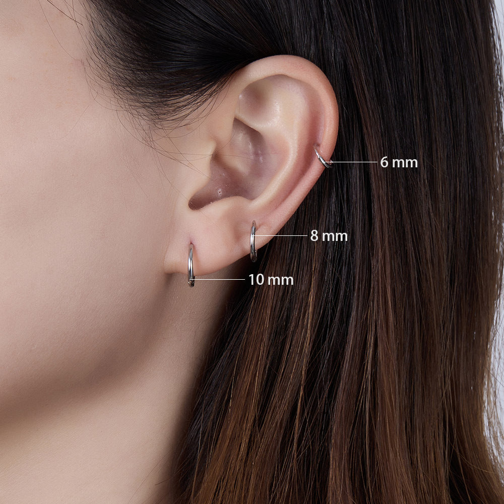 Women's Sier Simple High Sense Ear Geometric Earrings