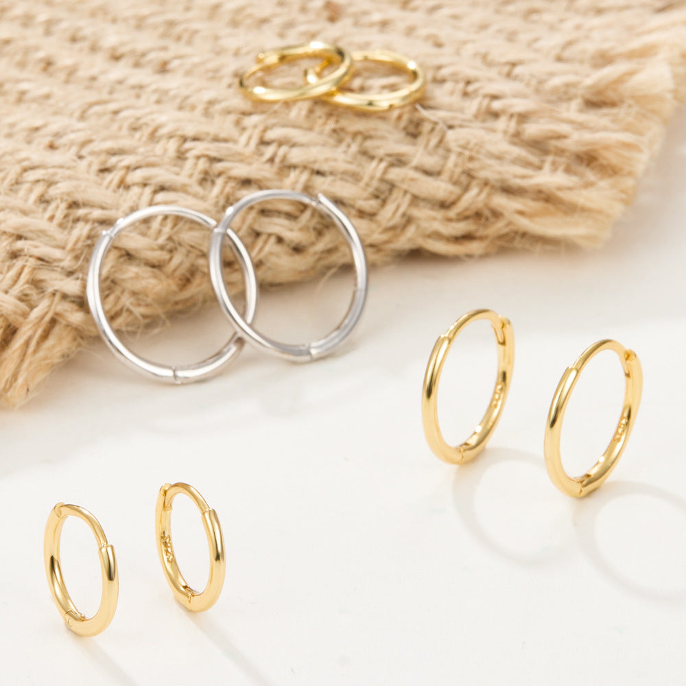 Women's Sier Simple High Sense Ear Geometric Earrings