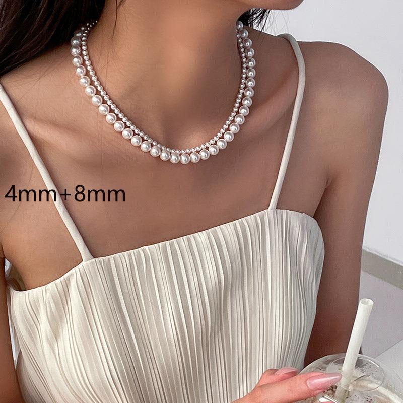 Removable Twin Pearl Vintage Casual Sweet Necklaces