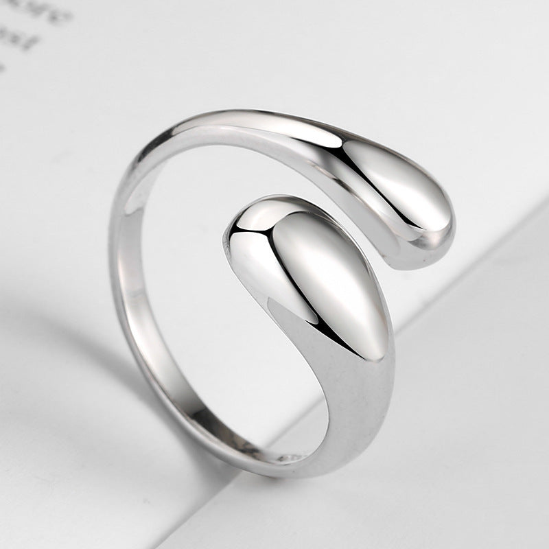 Hollow Geometric Open Simple Adjustable Ornament Rings