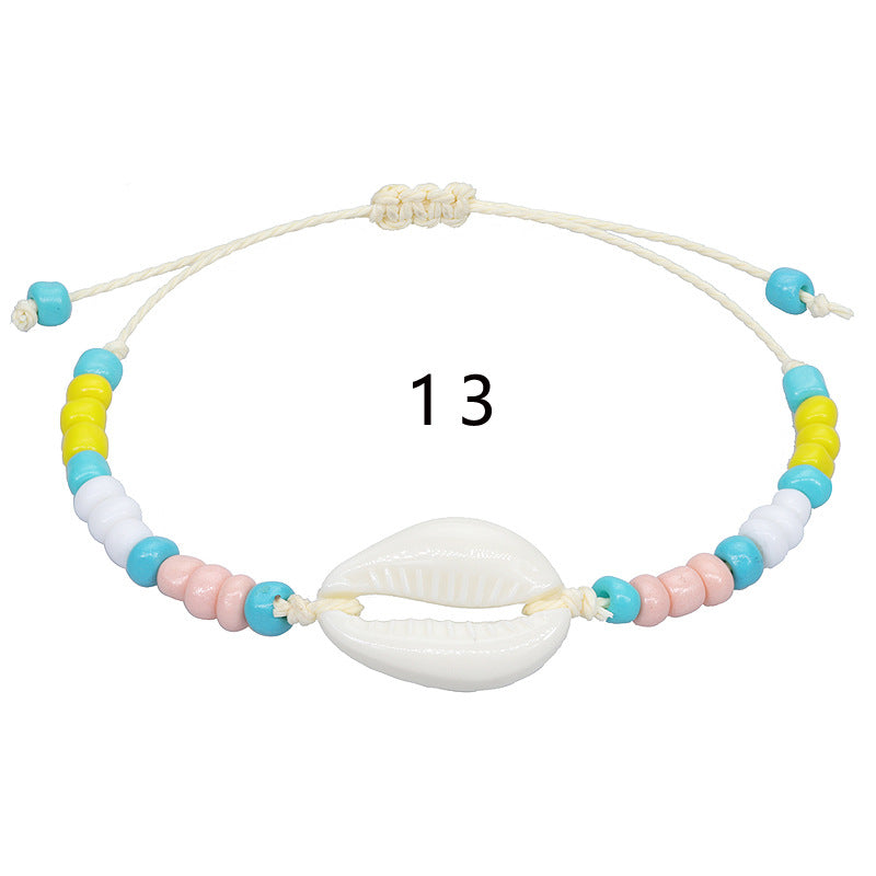 Acrylic Shell Color Bead Woven Bohemian Bracelets