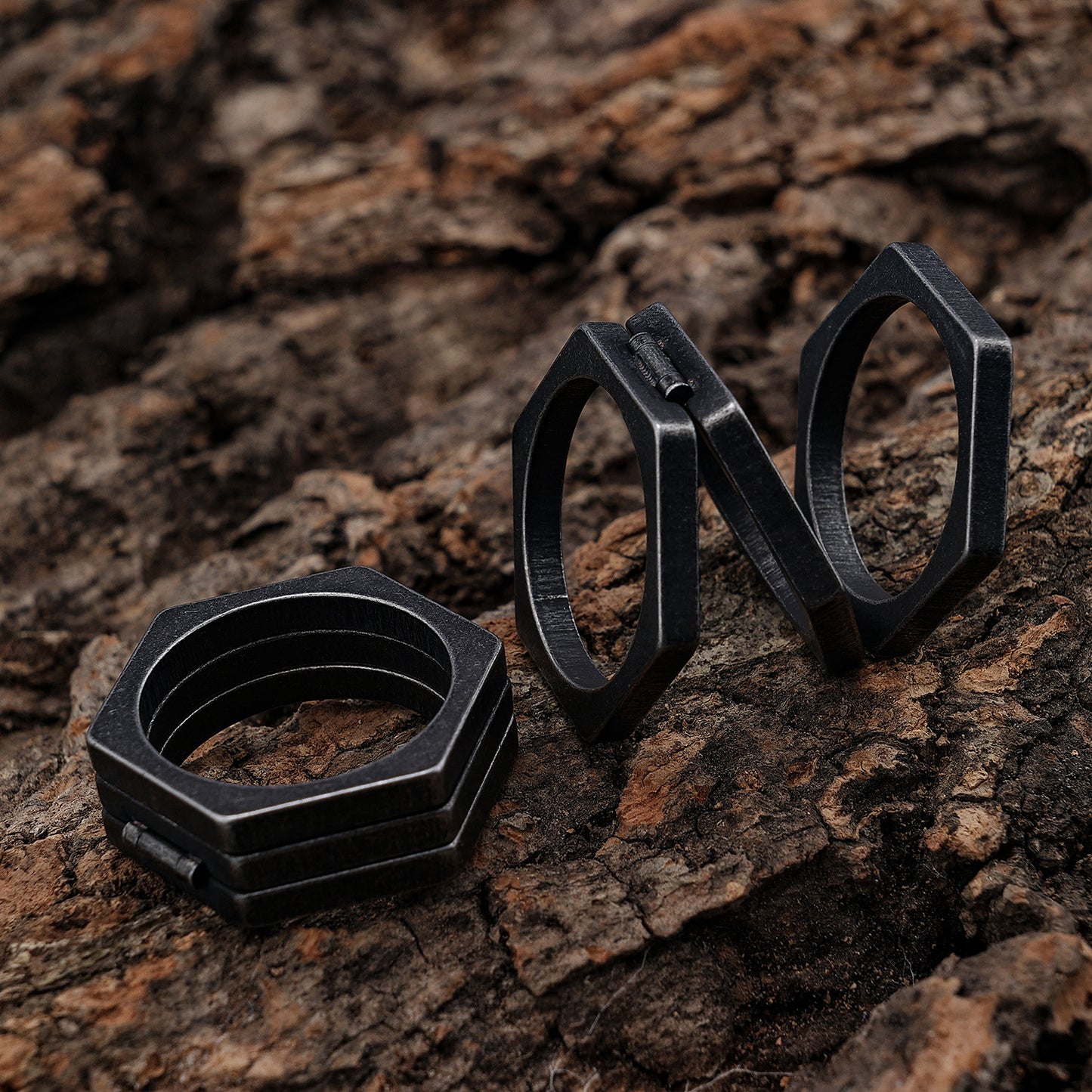 Men's Retro Titanium Steel Brass Knuckle Personality Rings