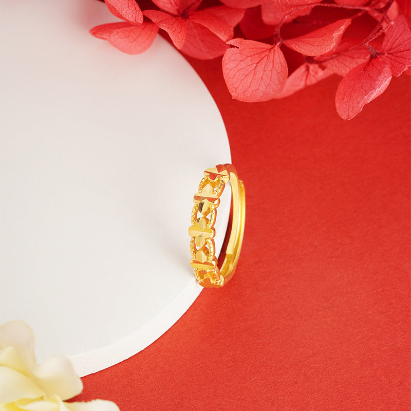 Light Luxury Design Real Bronze Open Rings