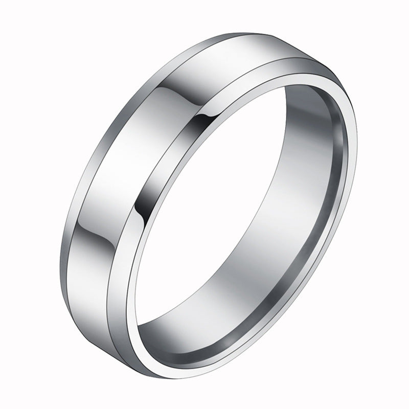Style Simple Glossy Couple Pair Of Titanium Rings