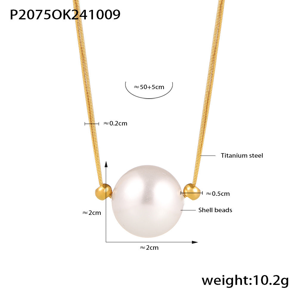 Big Shell Pearls High Sense Snake Bones Necklaces