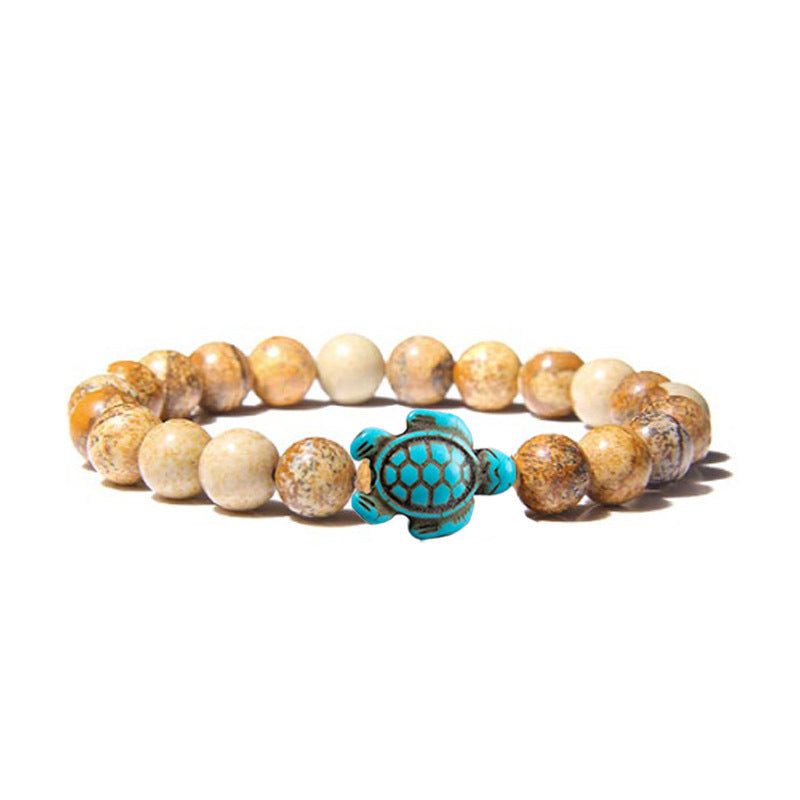 Women's & Men's Turquoise Turtle Volcanic Rock White More Bracelets