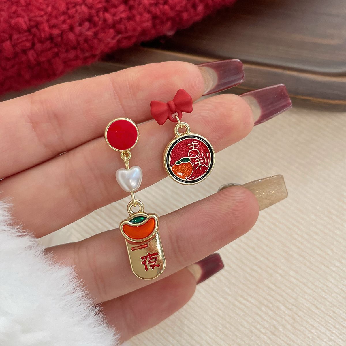 Female Sier Needle Niche Sweet Bow Tassel Rings