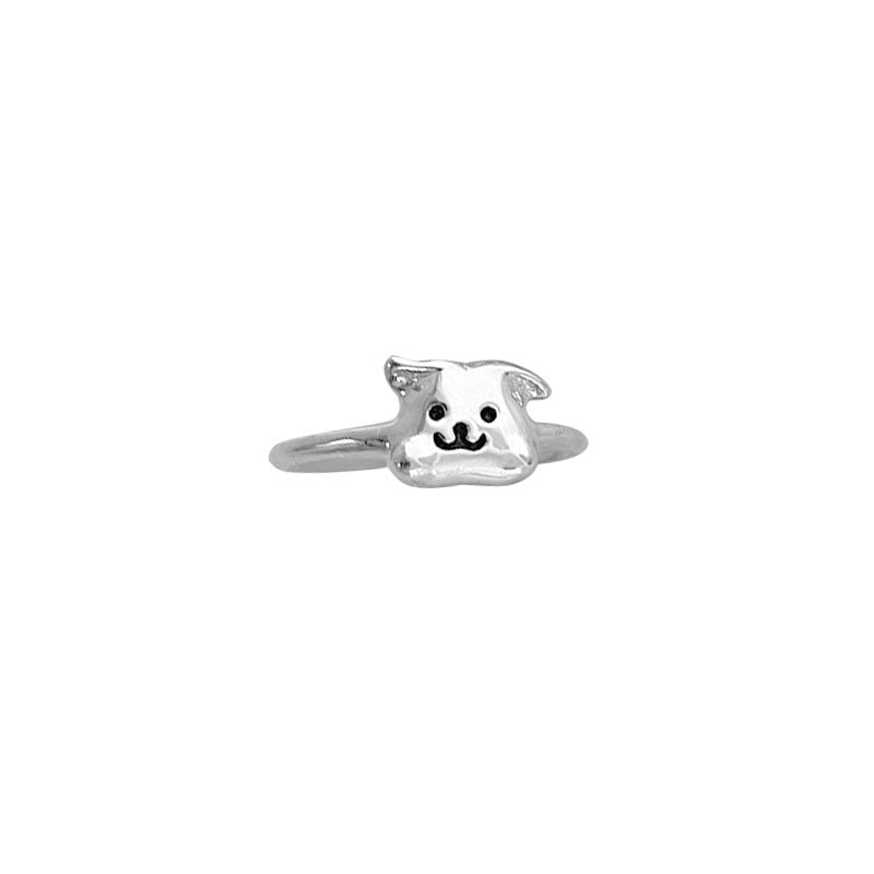Sier Cute Puppy Sweet Cool Simple Rings